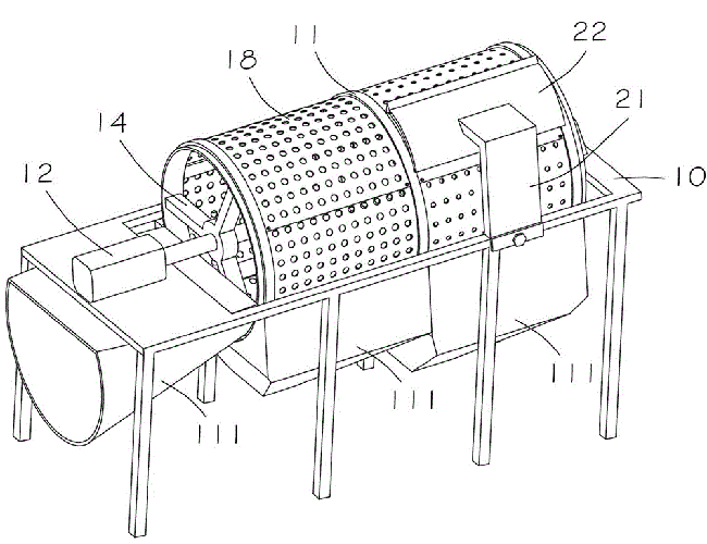 塑料顆粒滾筒篩結構圖